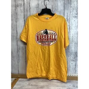 Delta Pro Weight Men American Tradition Baseball T-Shirt Medium Gold Sportswear